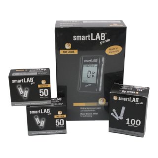smartLAB genie Blood Glucose Monitoring Bundel Black with Large Display