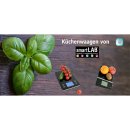 smartLAB kitchen W Küchenwaage mit Bluetooth Smart aus Glas in Schwarz